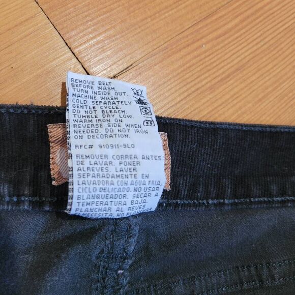 Vintage Y2K black‎ corduroy flared jeans bootcut bedazzled back pockets low rise - Picture 10 of 14